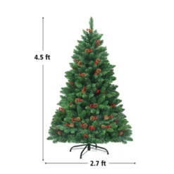 Costway 4.5Ft6.5Ft7.5Ft Pre-lit Hinged Christmas Tree W/ Pine Cones Red Berries And 300450450 LED Lights -Northlight Shop GUEST d058eabe d264 4113 bbf7 b199d05ff7e4