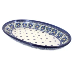 Blue Rose Polish Pottery 104 Vena Oval Platter -Northlight Shop GUEST d238ab5a 57b8 4c32 ad0d 1e53c965edc0