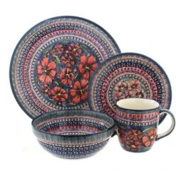 Blue Rose Polish Pottery Zaklady Dinnerware (4 PC) -Northlight Shop GUEST d286d2c2 a144 48ba b538 808c6f8d02dc