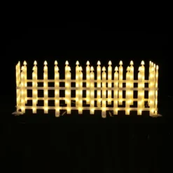 LuxenHome 8-Piece Light Show Fence Design Outdoor Holiday Decoration White -Northlight Shop GUEST d67a9270 1898 4b9e 9129 8b7a629315a8