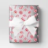 30” 25 Sq Ft Christmas Roll Wrap Red/White Candy On Silver - Wondershop™