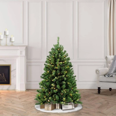 Puleo 4.5ft Pre-lit Artificial Christmas Tree Newcastle Fir: Hinged Branches, 200 Clear Lights, Indoor Use, Includes Stand 3 Puleo 4.5ft Pre-lit Artificial Christmas Tree Newcastle Fir: Hinged Branches, 200 Clear Lights, Indoor Use, Includes Stand
