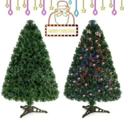 Costway Pre-Lit Fiber Optic Artificial PVC Christmas Tree Tabletop 3Ft -Northlight Shop GUEST d94a5177 d420 4eea bc42 d468eb08fdd2