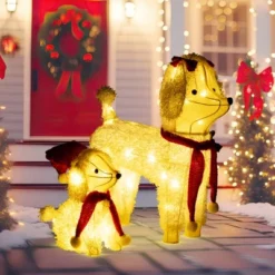 Tangkula 2-Piece Christmas Lighted Dogs 3D Xmas Light-up Cute Poodle With 60 LED Lights Red Scarves Zip Ties & Ground Stakes 13 Tangkula 2-Piece Christmas Lighted Dogs 3D Xmas Light-up Cute Poodle With 60 LED Lights Red Scarves Zip Ties & Ground Stakes -Northlight Shop GUEST da4ef24b 8645 4db4 9da7 5c478c6222db
