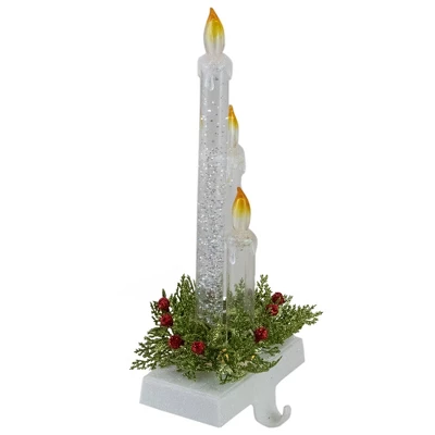 Northlight 9" Battery Operated LED Lighted Candle Christmas Stocking Holder 4 Northlight 9" Battery Operated LED Lighted Candle Christmas Stocking Holder - Image 2