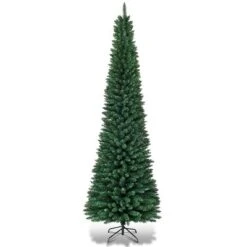 Costway 9FT Pencil Christmas Tree Slim Xmas Tree For Indoor Outdoor Decoration Green -Northlight Shop GUEST dd8fa406 c185 45fa 89a8 bd174b2535a3