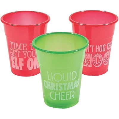 4E's Novelty 16 Oz Christmas Cups For Party - 50 Pack Christmas Party Disposable Plastic Cups With Santa & Humorous Quotes Bulk & Holiday Cups 4 4E's Novelty 16 Oz Christmas Cups For Party - 50 Pack Christmas Party Disposable Plastic Cups With Santa & Humorous Quotes Bulk & Holiday Cups - Image 2