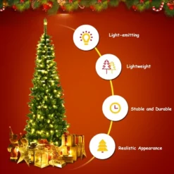 Costway 6.5ft Pre-Lit Hinged Pencil Christmas Tree 250 White Lights 19 Costway 6.5ft Pre-Lit Hinged Pencil Christmas Tree 250 White Lights -Northlight Shop GUEST e1790fff ffdb 4351 866c d2fad6a6048d