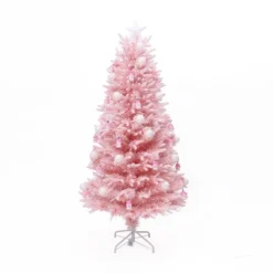 LuxenHome 6Ft Pink Cherry Blossom Christmas Tree With Fiber Optic Lights & Snowman Star Topper -Northlight Shop GUEST e1c7224e bec4 41c0 9957 0477d9de4698