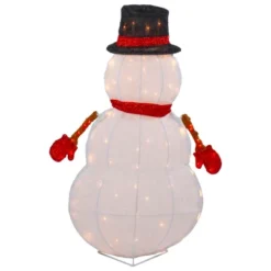 Northlight 32" Lighted 3D Chenille Snowman In Top Hat Outdoor Christmas Decoration -Northlight Shop GUEST e53e6833 bcc5 4f9d 819f c7442c1b78dc