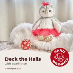 Bearington Snowbell The Ballerina Stuffed Penguin, 11 Inch Penguin Christmas Plushies, Holiday Stuffed Animal Gift For Kids