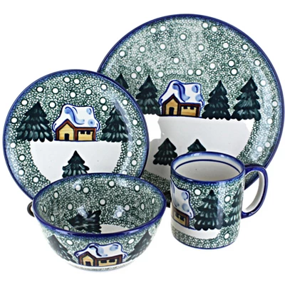 Blue Rose Polish Pottery WR Unikat Dinnerware (4 PC) 11 Blue Rose Polish Pottery WR Unikat Dinnerware (4 PC) - Image 9