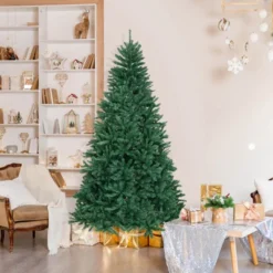 Costway 7.5FT Hinged Christmas Tree Unlit Artificial Xmas Decoration W/ 2254 Branch Tips