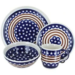 Blue Rose Polish Pottery Zaklady Dinnerware (4 PC) -Northlight Shop GUEST ed368ec6 fb9e 48dc bcea 08ab53e75cb1