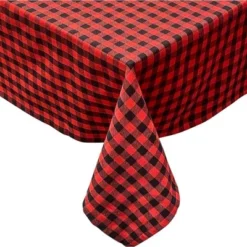 KOVOT Tablecloth Red & Black Buffalo Check Plaid 100% Cotton - Festive Table Cover For Christmas, Winter & Holiday's -Northlight Shop GUEST edf69f48 082e 4ff9 9379 baa8c1068846