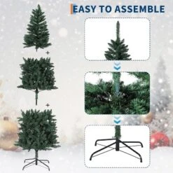 Artificial Christmas Tree, Pre-Lit Pencil Christmas Tree, Dual LED Light, Xmas Tree Holiday Decoration For Home Party -Northlight Shop GUEST eeaa04a1 3544 4667 96dc ce873682a51b