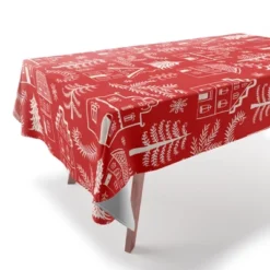 Pimlada Phuapradit Christmas Village Red Tablecloth -Deny Designs