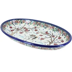 Blue Rose Polish Pottery 104 Vena Oval Platter -Northlight Shop GUEST f0b67f74 ff72 4947 8774 b0d6a2f1b2bf