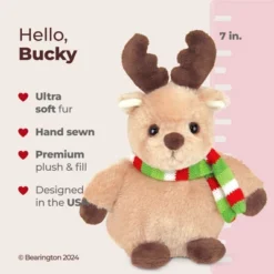 Bearington Bucky Reindeer Christmas Stuffed Animal, Christmas Plushies, 7 Inch Plush Reindeer, Ideal Stuffed Christmas Animals Gift -Northlight Shop GUEST f1148983 da5e 4aa0 b45a f19a18900cca