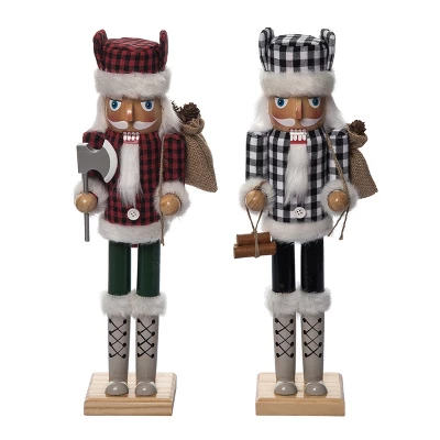 Transpac Christmas Large Wood Buffalo Check Nutcracker Set Of 2 Christmas Home Decorations 3 Transpac Christmas Large Wood Buffalo Check Nutcracker Set Of 2 Christmas Home Decorations