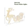 LuxenHome 2-Piece Lighted Reindeer And Sleigh Christmas Yard Decoration, Outdoor Holiday Set With Timer White -Northlight Shop GUEST f41c03c9 7022 421d b96b 4fadd455bc02