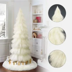 LuxenHome 6Ft Holiday Artificial Pampas Grass Tree In Natural Ivory Beige