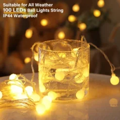 Itopfox 33ft 100 LED Globe String Lights With Remote, 8 Modes Fairy Lights For Indoor Outdoor Party Wedding Christmas Tree Decor, Warm White -Northlight Shop GUEST f9ea8c87 5d09 43af bf39 b0895cd052c7