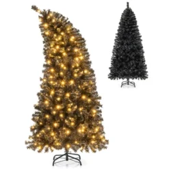 Tangkula 6/7 FT Artificial Halloween Tree Pre-Lit Black Christmas Tree W/ Bendable Top Section -Northlight Shop GUEST fab29fea 1b30 42ea a8c7 1c56d5b345a5