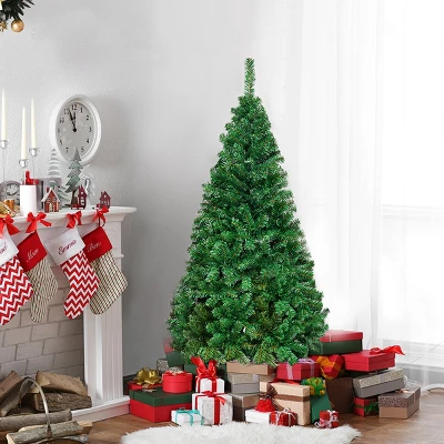 Costway 5Ft/6Ft/7Ft/8Ft Artificial PVC Christmas Tree W/Stand Holiday Season Indoor Outdoor Green 4 Costway 5Ft/6Ft/7Ft/8Ft Artificial PVC Christmas Tree W/Stand Holiday Season Indoor Outdoor Green - Image 3
