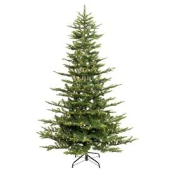 Puleo 6.5ft Pre-lit Artificial Christmas Tree Alaskan Fir: Hinged Branches, 500 Clear Lights, Indoor Use, Includes Stand -Northlight Shop GUEST fd33cc85 6d2a 4bd6 8f00 18fd1f504464