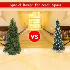 Costway 9FT Pencil Christmas Tree Slim Xmas Tree For Indoor Outdoor Decoration Green -Northlight Shop GUEST fe96bded 5bb9 4b72 81ea 3c0bb70403b9